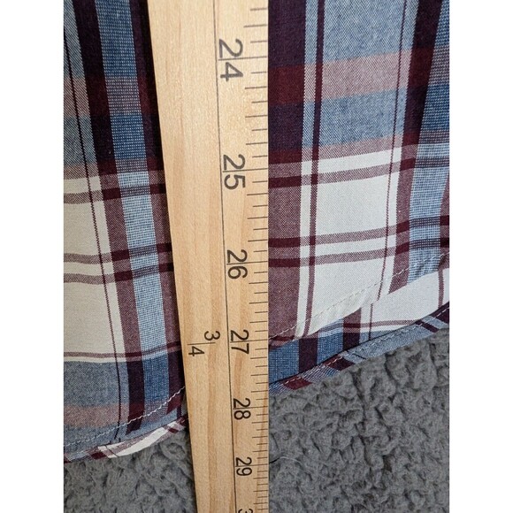 J Crew Men’s Classic Flannel Plaid Shirt Burgundy Button Up Size XL 100% Cotton - Picture 10 of 11